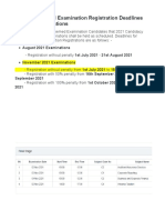 Candidacy and Examination Registration Deadlines For 2021 Examinations