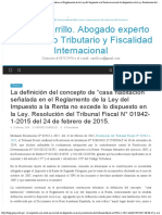 La Definición Del Concepto de "Casa Habitación" Señalada en El Reglamento de La Ley Del Impuesto A La Renta No Excede Lo Dispuesto en La Ley