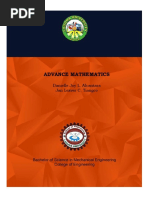 Advance Mathematics: Danielle Joy L. Alcantara Jan Lexver C. Tiangco