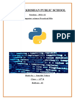 Computer Science Practical File Work