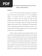 COVID-19: Impact of Distance Learning Education Toward Grade 11 STEM Student's Academic Performance