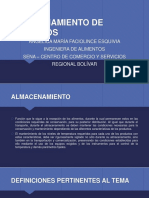 ALMACENAMIENTO DE ALIMENTOS Tema