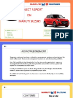 Project Report ON Maruti Suzuki: Submitted By:-Komal (10042) Section - 2A Submitted To: - Prof. Meghna Malhotra