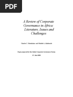 A Review of Corporate Governance in Africa: Literature, Issues and Challenges