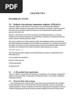 Chapter Two Feasibility Study 2.0 Methods of Producing Ammonium Sulphate, ( (NH) SO)