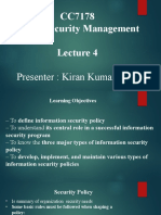 CC7178 Cyber Security Management: Presenter: Kiran Kumar Shah