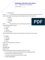 Basics of Marketing (105) MCQ: 2019 Pattern: Chapter 1 - Introduction To Marketing