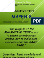 School of Mount St. Mary: Summative Test