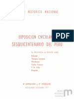 Catalogo Exposicion Circulante Sesquicentenario Del Perú.