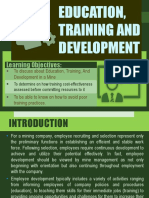 Learning Objectives:: To Discuss About Education, Training, and Development in A Mine