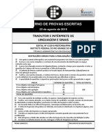 Funcern 2015 If RN Tradutor e Interprete de Linguagem de Sinais Prova