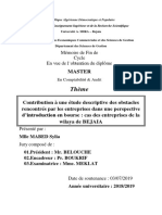 Contribution À Une Étude Descriptive Des Obstacles Rencontrés Par Les Entreprises Dans Une Perspective D'introduction en Bourse