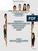 Prof Educ 2: Foundation of Special and Inclusive Education