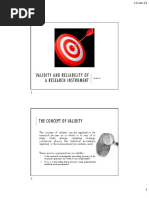 Validity and Reliability of A Research Instrument