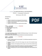 CSE1011 - Cryptography Fundamentals Fall Semester 2021-2022: School of Computer Science and Engineering