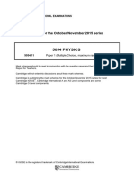 Physics O.N 2015 - Marking Scheme