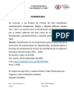 Comunicado para PPFF - Proclamción Abanderados