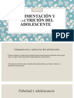 Alimentación y Nutrición Del Adolescente