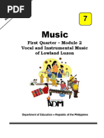 Music: First Quarter - Module 2 Vocal and Instrumental Music of Lowland Luzon