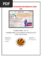 Assignment On Nature and Sources of Acidic Soil