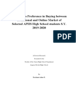 Customer's Preference in Buying Between Traditional and Online Market of Selected APHS High School Students S.Y. 2019-2020