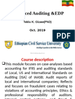 Advanced Auditing &edp: Teklu K. Gizaw (PHD) Oct. 2019