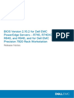 Bios Version 2.10.2 For Dell Emc Poweredge Servers-R740, R740Xd, R640, and R940, and For Dell Emc Precision 7920 Rack Workstation