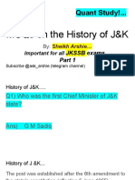 MCQs On The History of J&K