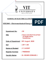 EEE2003 - Electromechanical Energy Conversion Lab: School of Electrical Engineering