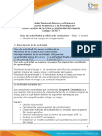 Guia de Actividades y Rúbrica de Evaluación - Unidad 1 - Etapa 2 - Gestión de Los Riesgos en La Organización