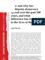 How and Why Has Multiparty Democracy Spread Over The Past 100 Years, and What Difference Has It Made To The Lives of The Poor?