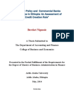 Monetary Policy and Commercial Banks Performance in Ethiopia