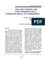 Las Escuela Multigrado: Una Asignatura Pendiente en La Formación Inicial de Formadores