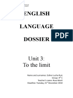 English Language Dossier: Unit 3: To The Limit