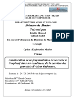 Amélioration de La Fragmentation de La Roche À L'explosif Dans Les Conditions de La Carrière Des Granulats Dans Les Carrières..