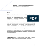 Analisis de La Demanda de Leche en El Municipio de Challapata Como Producto Alimenticio de La Seguridad Alimentaria