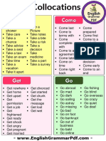 Verb Collocations Go Take Get Come