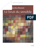 Le Bruit Du Sensible by Jocelyn Benoist (Benoist, Jocelyn)