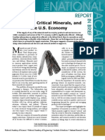 Minerals, Critical Minerals, and The US Economy, Report in Brief