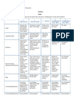 Argumentative Essay Rubric