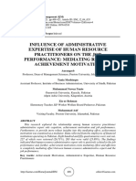 Influence of Administrative Expertise of Human Resource Practitioners On The Job Performance: Mediating Role of Achievement Motivation