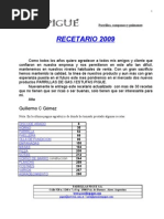 Recetario 2009