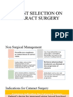 Patient Selection On Cataract Surgery