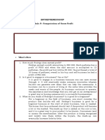 Entrepreneurship Module 8: Computation of Gross Profit What I Know