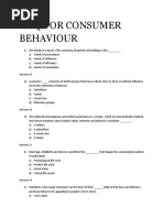 Consumer Behavior MCQ