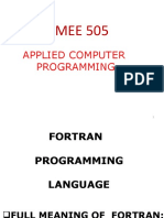 MEE 505 - FORTRAN - Lesson-01A