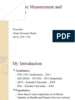 Software Measurement and Metrics: Presenter: Munir Hussain Shahu MCS, Itil V3F