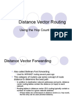 Distance Vector Routing: Using The Hop Count As A Metric