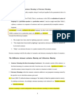 Sentence Meaning Vs Utterance Meaning