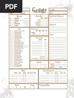 Gaslight Savage Worlds Character Sheet